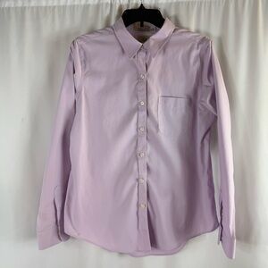 LL Bean Wrinkle Resistant Men's Button Up Shirt Purple Size M 100% Cotton